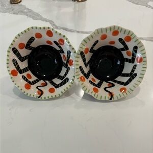 Set of 2 adorable‎ Halloween spider candy dishes